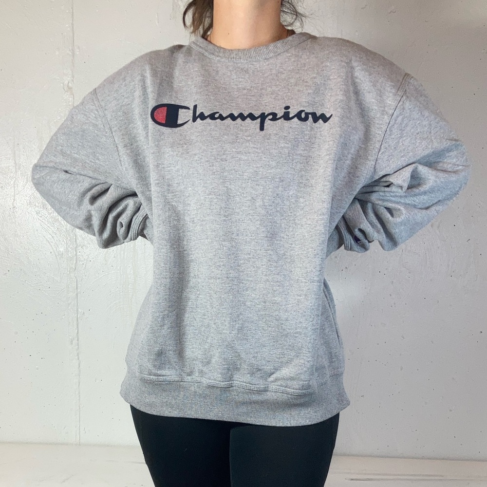 Gray Classic 90s Champion Crewneck Pullover Sweatshirt